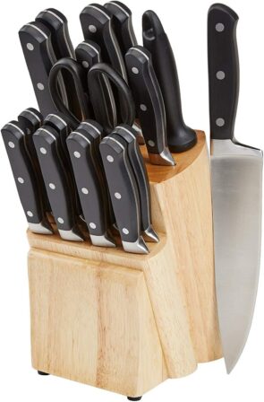 set de couteaux de cuisine - Amazon Basics Bloc de couteaux 18 pièces