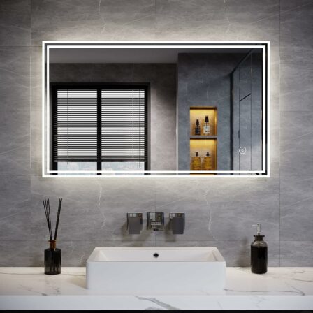 miroir de salle de bain lumineux - Élégant – Miroir de salle de bain rétroéclairé 1000 x 600 mm