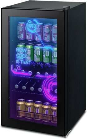 mini réfrigérateur - HCK – Mini frigo avec éclairage Cyberpunk