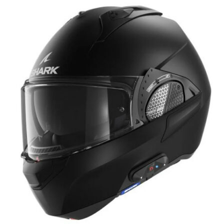 casque moto avec Bluetooth intégré - Shark Pack EVO GT N-Com Blank Mat KMA