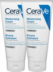  - CeraVe – Lot de 2 tubes de crème hydratante visage pour peau très sèche