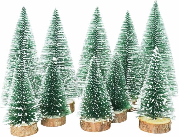 sapin de Noël artificiel - TheStriven – Lot de 10 sapins de Noël miniatures