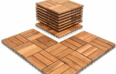 bois pour terrasse de piscine - Cecaylie – Lot de 11 dalles en bois d’acacia