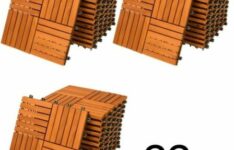 Deuba – Lot de 33 dalles de terrasse en bois d’acacia