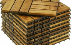 bois pour terrasse de piscine - PrimeMatik – Lot de 10 dalles en bois de teck