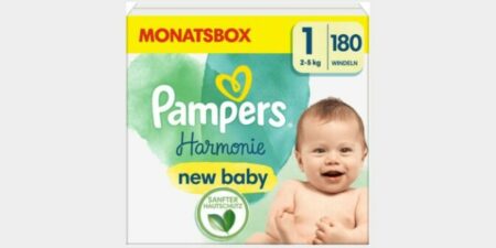  - Pampers Harmonie – Lot de 180 couches taille 1