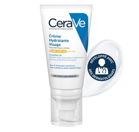 crème visage pour peau atopique - CeraVe Crème Hydratante Visage (52 mL)