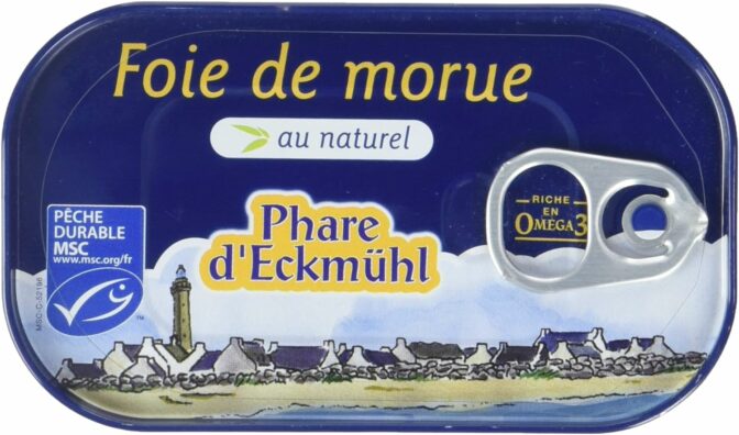 foie de morue en boîte - Phare d’Eckmühl – Foie de morue au naturel (121g)