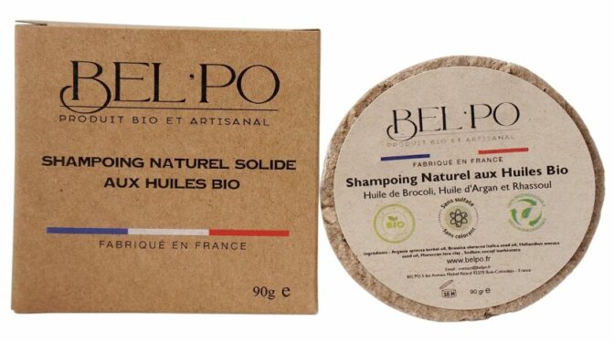 shampoing sans sulfate, sans silicone et sans paraben - Bel’Po – Shampoing naturel solide aux huiles bio