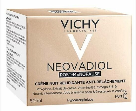 crème visage pour femme - Vichy – Crème nuit relipidante raffermissante Néovadiol Post-ménopause (50 mL)