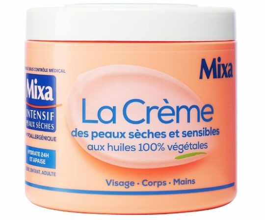 Mixa – La crème des peaux sèches et sensibles aux huiles 100 % végétales (400 mL)
