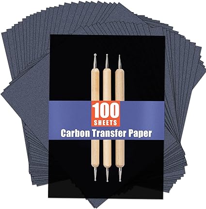 papier transfert textile - PSLER – Papier de transfert en carbone noir (100 pièces)