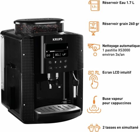 machine à café à grains (avec broyeur) - Krups Essential YY8135FD
