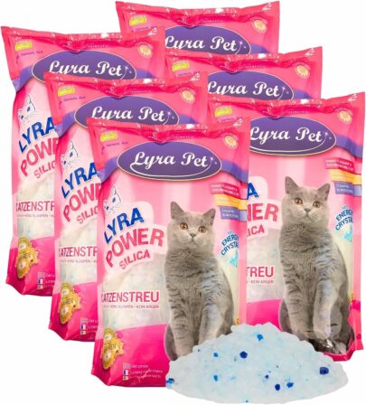 litière pour chat en appartement - Lyra Pet Lyra Power Silica (6×5 L / 12,5 kg)