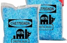 Chatmignon – Litière en gel de silice à 40% de cristal bleu (lot de 2 sachets / 4 kg)