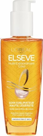 huile de coco cheveux - L’Oréal Paris Elsève Huile Extraordinaire Coco – 100 mL
