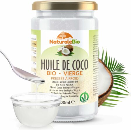 Huile de coco bio vierge NaturaleBio – 1000 mL