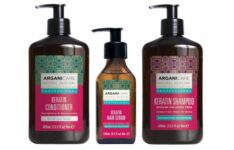 soin à la kératine - Arganicare (shampoing, après-shampoing et sérum)
