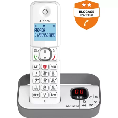 Alcatel F860 Voice Grey 3 téléphone fixe avec blocage numéro indésirable - Alcatel F860 Voice Grey