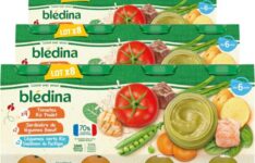 Blédina Tomates Riz Poulet – Jardinière de légumes Bœuf – Légumes vert Riz Saumon