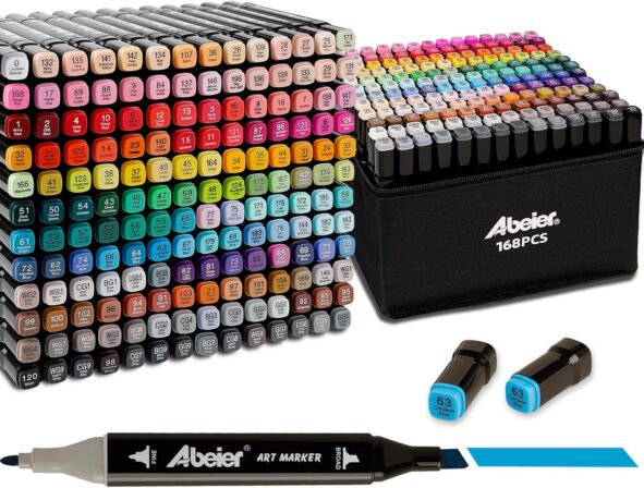 Abeier Art Marker (168 couleurs) 5 feutre à alcool - Abeier Art Marker (168 couleurs)